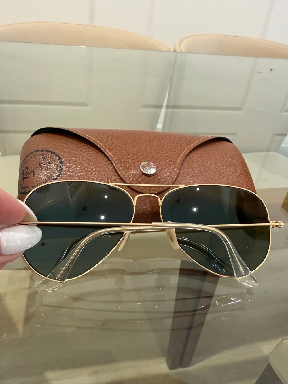 Ray-Ban Aviator Sunglasses - Blue Lenses, Gold Frame